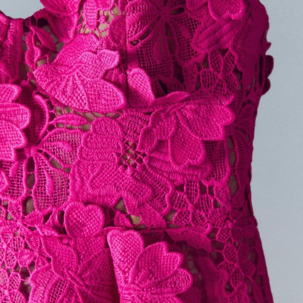 Mango Capsule Guipure Dress With Braces - Picture 2 of 6